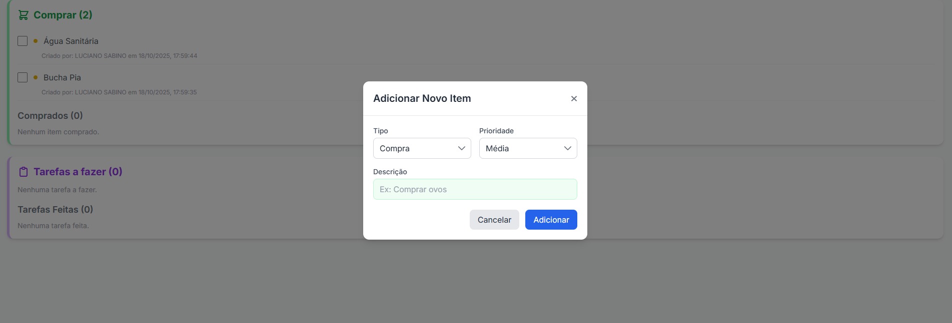 Screenshot do RL-MyList